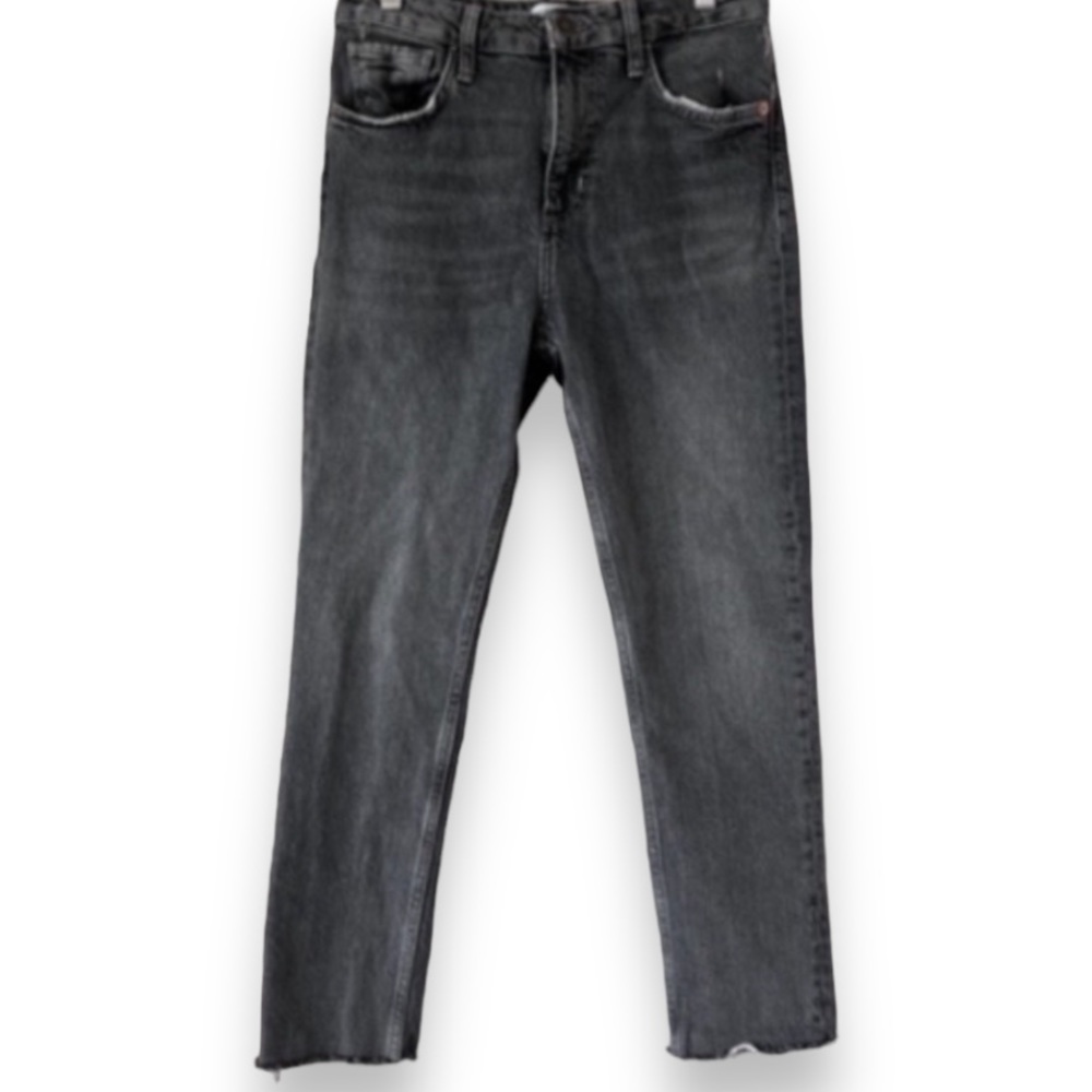 ZARA Vintage Distressed High Rise Raw Hem Button Fly Skinny Jeans W28/6